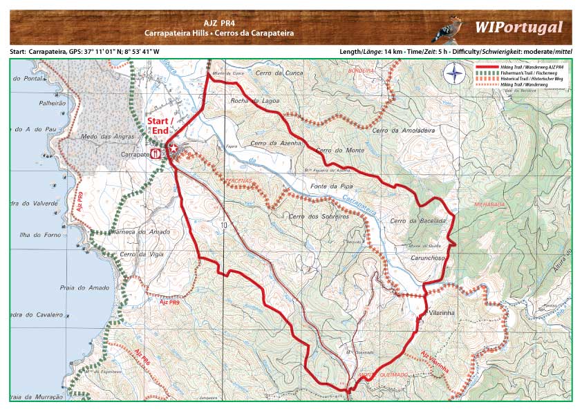 Wanderkarte Naturpfad Castelejo