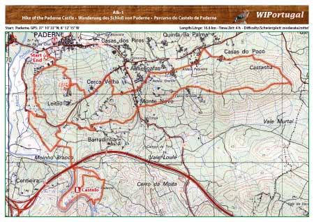 Hiking Map Castle Paderne